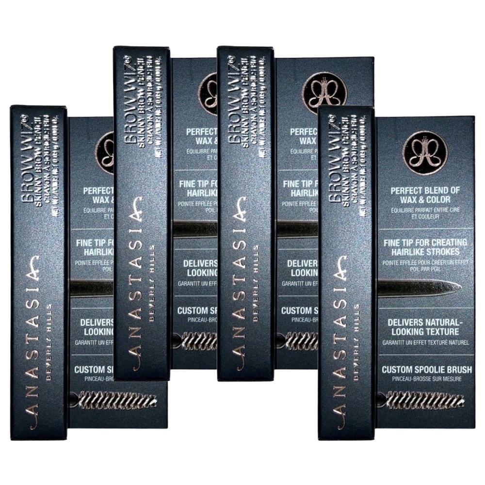 Anastasia Beverly Hills Brow Wiz Skinny Brow Pencil DARK BROWN .03g Lot of 4 New